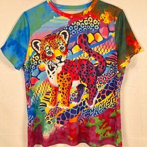 Lisa Frank Style Graphic T-Shirt – Colorful Retro Y2K Aesthetic – Size XL